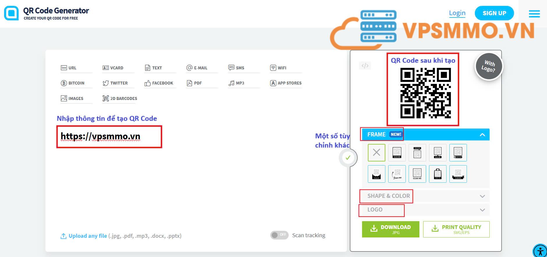 tạo qr code miễn phí