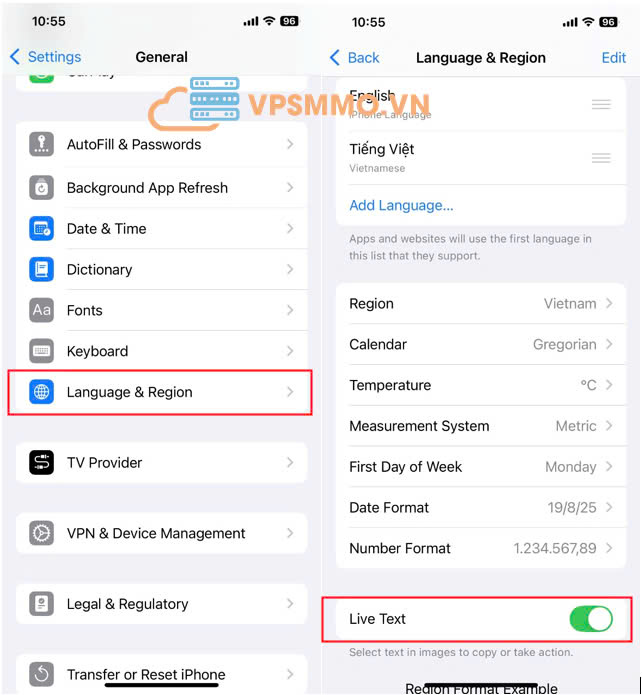 Scan tài liệu bằng Live Text