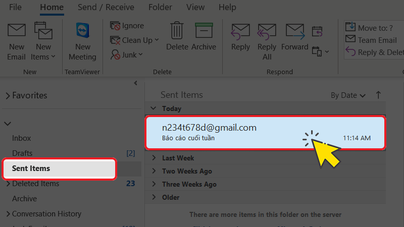Tìm email cần thu hồi