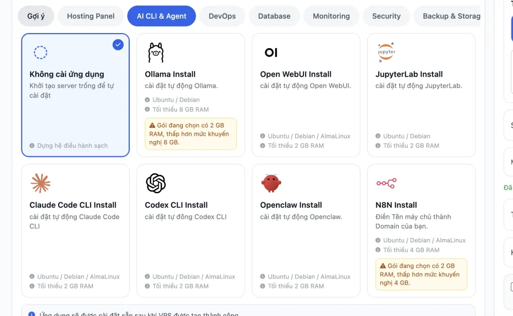 Nhóm AI CLI và Agent: Ollama, Open WebUI, Claude Code CLI, N8N
