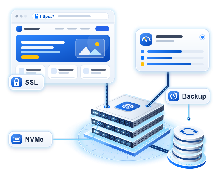 Minh hoạ website chạy trên Hosting Giá Rẻ VPSMMO với NVMe, SSL và Backup